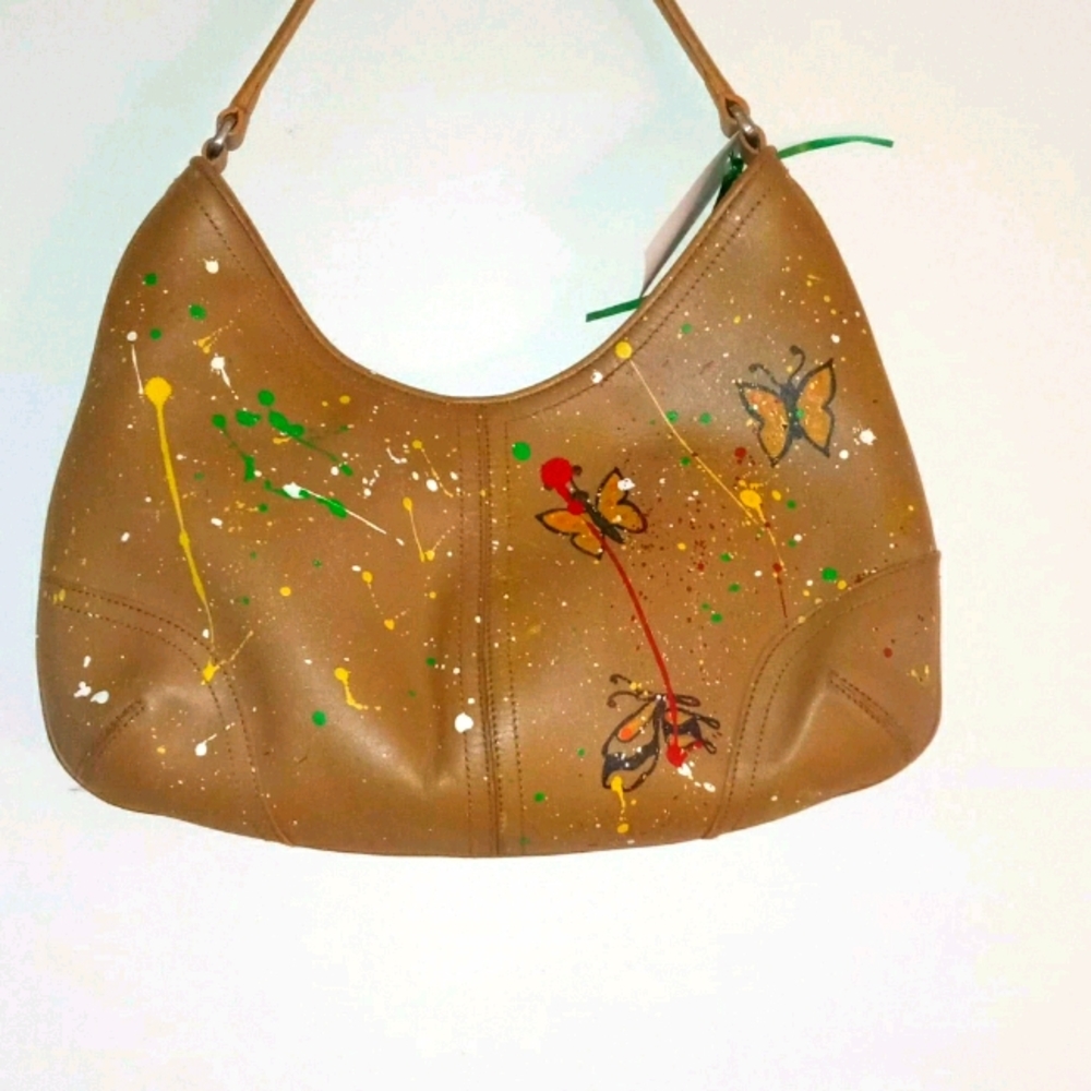 Handpainted  leather purse